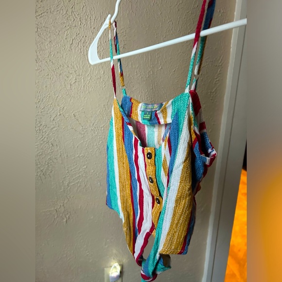 Good Luck Gem Crop Top Striped Sz Small - Picture 6 of 7